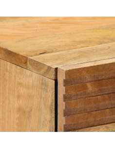 Comodino Marrone 50x33x60 cm in Legno Massello di Mango 2