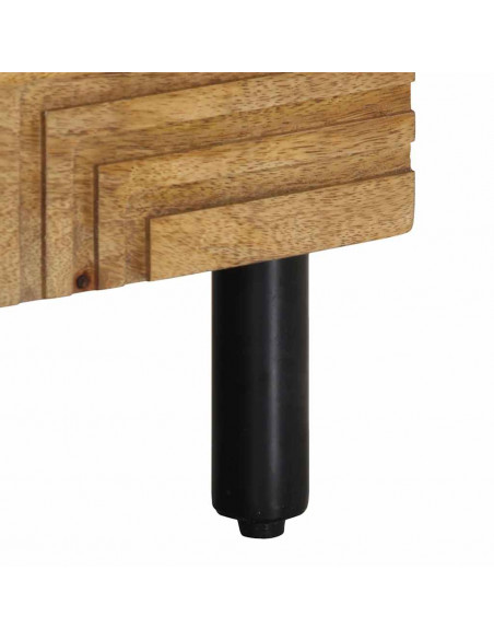 Comodino Marrone 50x33x60 cm in Legno Massello di Mango