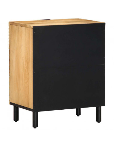 Comodino Marrone 50x33x60 cm in Legno Massello di Mango