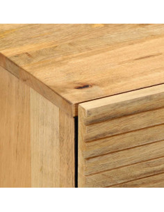 Comodino Marrone 50x33x60 cm in Legno Massello di Mango 2