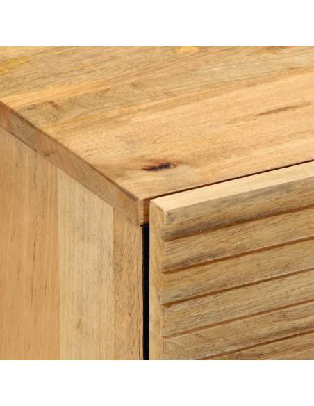 Comodino Marrone 50x33x60 cm in Legno Massello di Mango