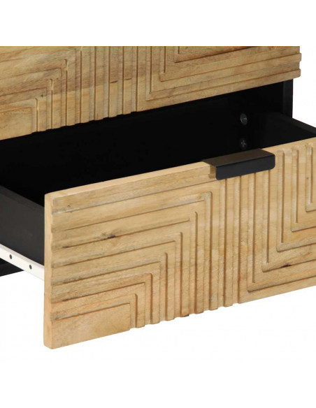 Comodino Marrone 50x33x62 cm in Legno Massello di Mango