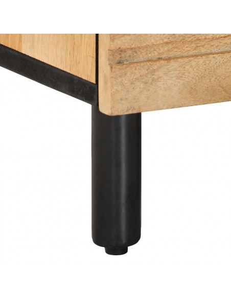 Comodino Marrone 50x33x62 cm in Legno Massello di Mango