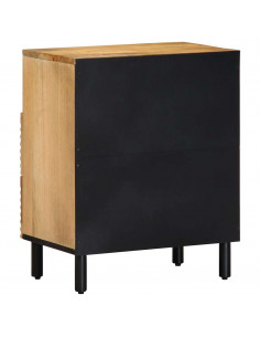 Comodino Marrone 50x33x62 cm in Legno Massello di Mango