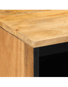 Comodino Marrone 50x33x60 cm in Legno Massello di Mango 2