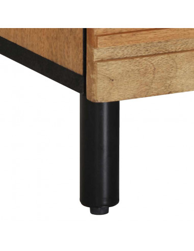 Comodino Marrone 50x33x62 cm in Legno Massello di Mango