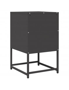 Comodino Nero 36x39x60,5 cm in Acciaio Laminato a Freddo