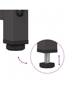 Comodino Nero 36x39x60,5 cm in Acciaio Laminato a Freddo 2