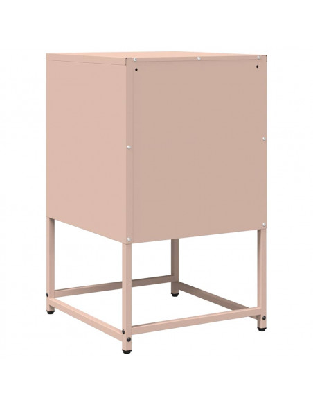 Comodino Rosa 36x39x60,5 cm in Acciaio Laminato a Freddo