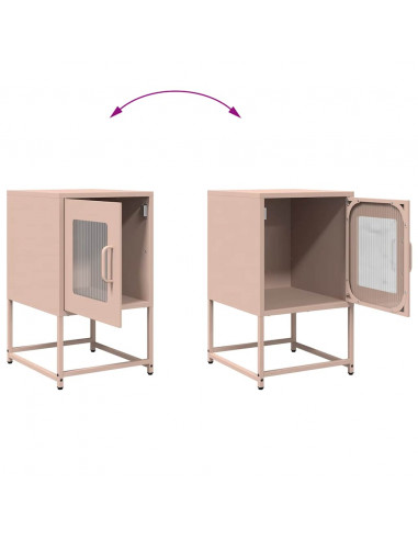 Comodino Rosa 36x39x60,5 cm in Acciaio Laminato a Freddo