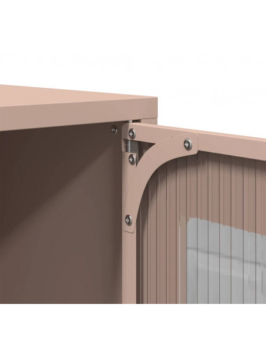 Comodino Rosa 36x39x60,5 cm in Acciaio Laminato a Freddo