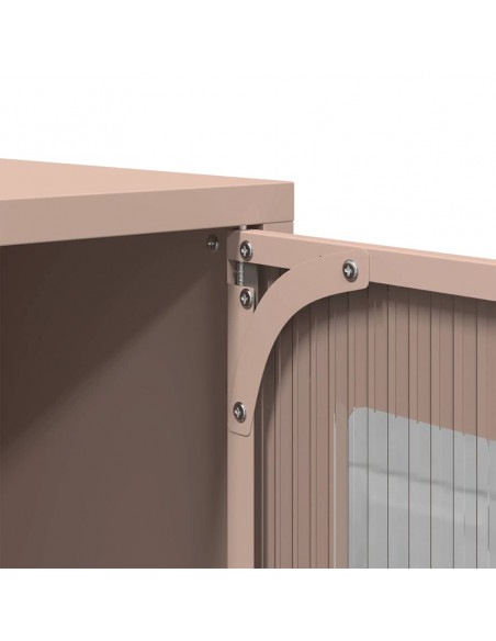 Comodino Rosa 36x39x60,5 cm in Acciaio Laminato a Freddo