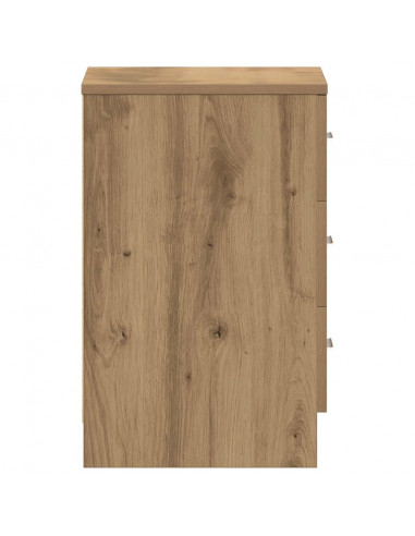 Comodino Rovere Artigianale 38x35x55 cm in Legno Multistrato
