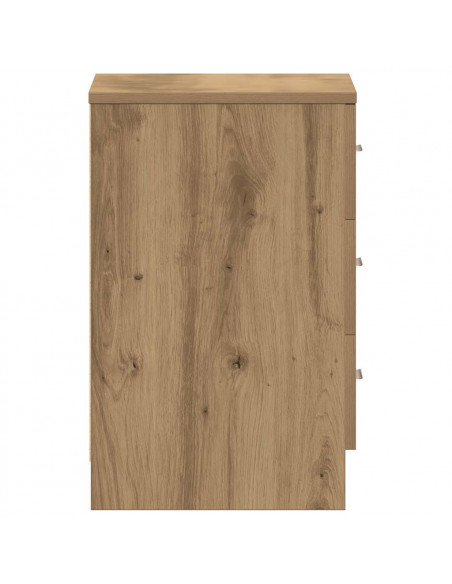 Comodino Rovere Artigianale 38x35x55 cm in Legno Multistrato