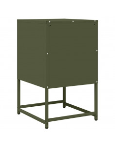 Comodino Verde Oliva 36x39x60,5 cm in Acciaio Laminato a Freddo