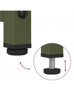 Comodino Verde Oliva 36x39x60,5 cm in Acciaio Laminato a Freddo 2
