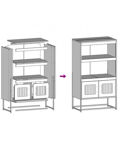 Credenza Antracite 68x39x123 cm Acciaio