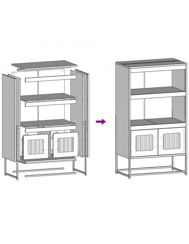 Credenza Bianca 68x39x123 cm in Acciaio