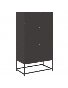 Credenza Nera 68x39x123 cm in Acciaio 2