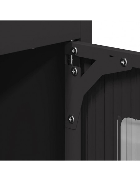 Credenza Nera 68x39x123 cm in Acciaio