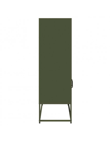 Credenza Verde Oliva 68x39x123 cm in Acciaio