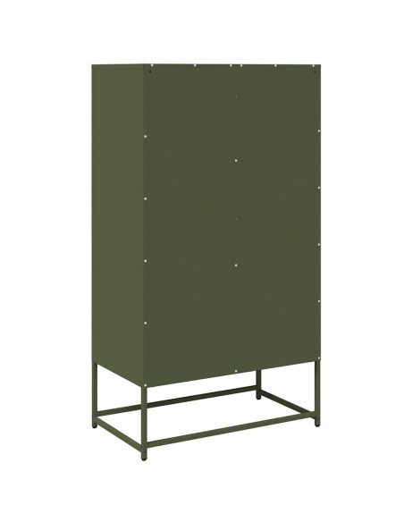 Credenza Verde Oliva 68x39x123 cm in Acciaio