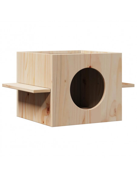 Cuccia per Gatti 51x35x30 cm in Legno Massello di Pino