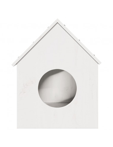 Cuccia per Gatti Bianca 41x50x50 cm in Legno Massello di Pino