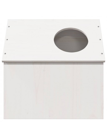Cuccia per Gatti Bianca 41x50x50 cm in Legno Massello di Pino