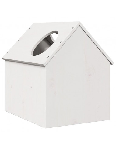 Cuccia per Gatti Bianca 41x50x50 cm in Legno Massello di Pino