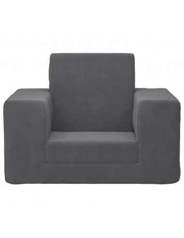 Divano Letto per Bambini Antracite in Morbido Peluche