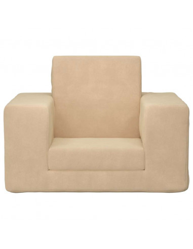 Divano Letto per Bambini Crema in Morbido Peluche