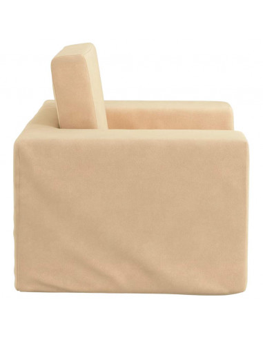 Divano Letto per Bambini Crema in Morbido Peluche