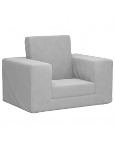 Divano per Bambini Grigio Chiaro in Morbido Peluche