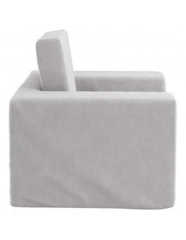 Divano per Bambini Grigio Chiaro in Morbido Peluche