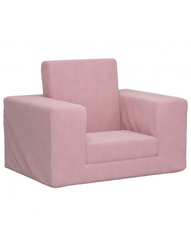 Divano per Bambini Rosa in Morbido Peluche