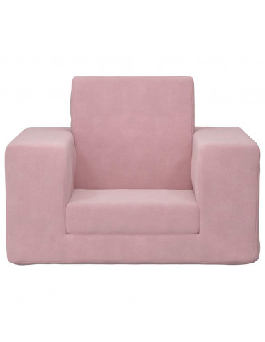 Divano per Bambini Rosa in Morbido Peluche