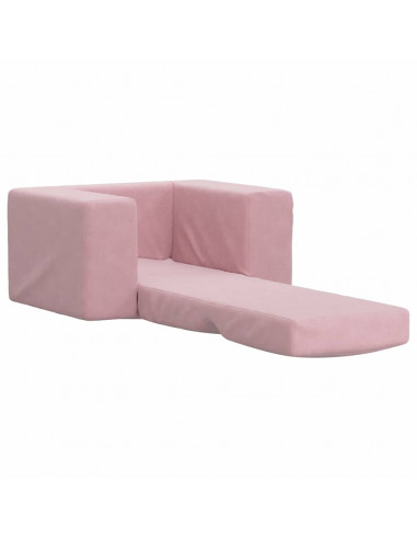 Divano per Bambini Rosa in Morbido Peluche