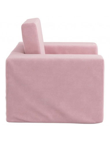 Divano per Bambini Rosa in Morbido Peluche