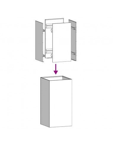 Fioriera 40x40x80 cm in Acciaio Zincato