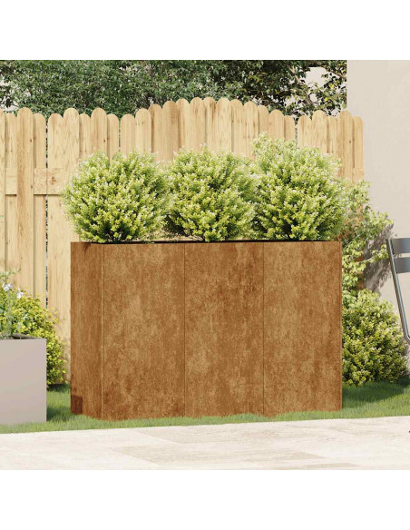 Fioriera Arrugginita 120x40x80 cm in Acciaio Corten