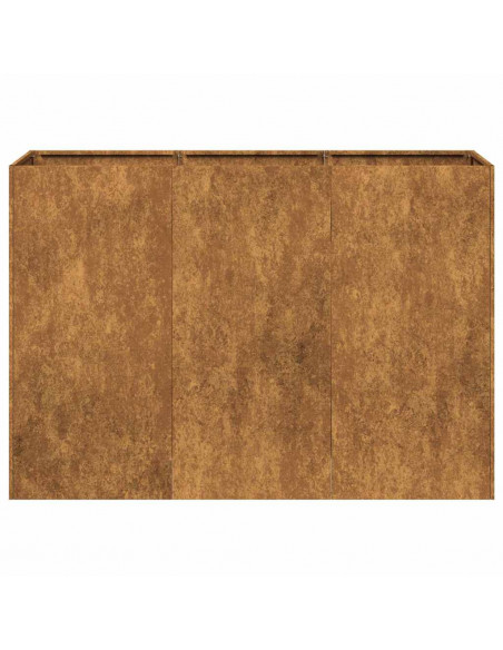 Fioriera Arrugginita 120x40x80 cm in Acciaio Corten