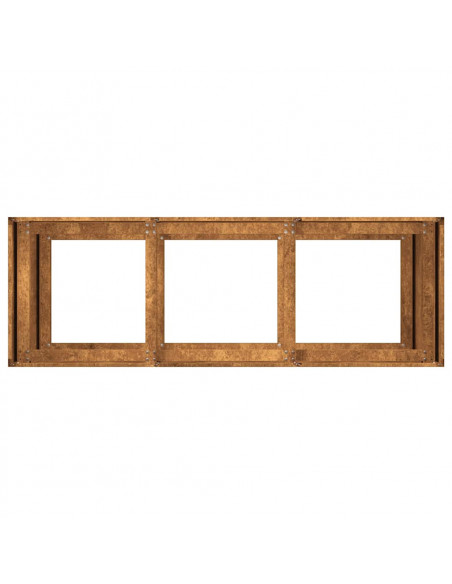 Fioriera Arrugginita 120x40x80 cm in Acciaio Corten