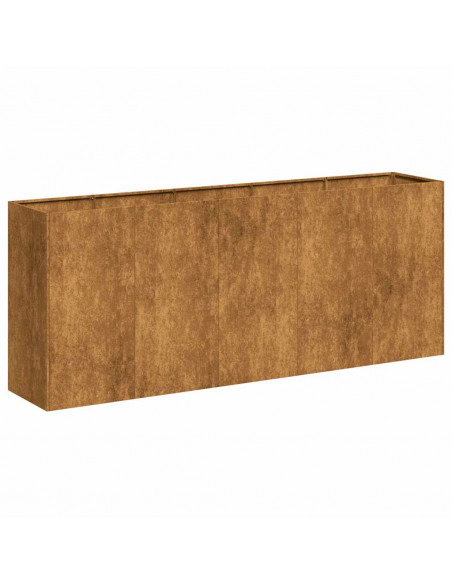 Fioriera Arrugginita 200x40x80 cm in Acciaio Corten