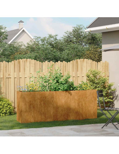 Fioriera Arrugginita 200x40x80 cm in Acciaio Corten