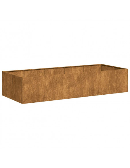 Fioriera Arrugginita 200x80x40 cm in Acciaio Corten