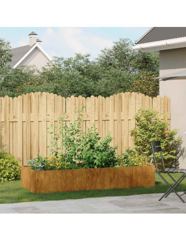 Fioriera Arrugginita 200x80x40 cm in Acciaio Corten