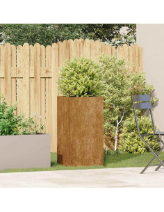 Fioriera Arrugginita 40x40x80 cm in Acciaio Corten 2