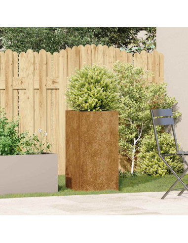 Fioriera Arrugginita 40x40x80 cm in Acciaio Corten