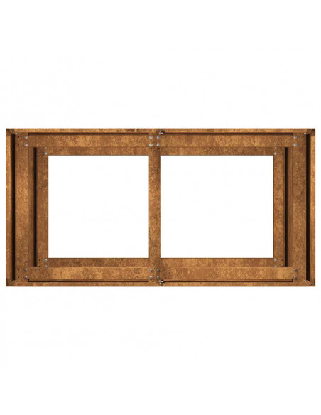 Fioriera Arrugginita 80x40x80 cm in Acciaio Corten